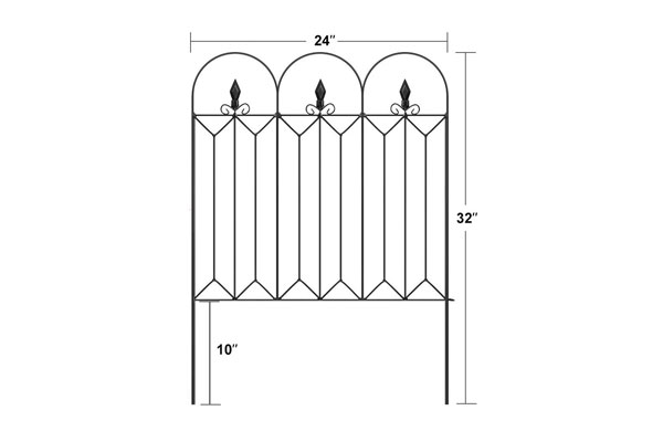 Roestvrij waterdicht metalen opklapbaar hekwerk Landschapsdraad Grensbarrière voor tuin/bloemen/dier